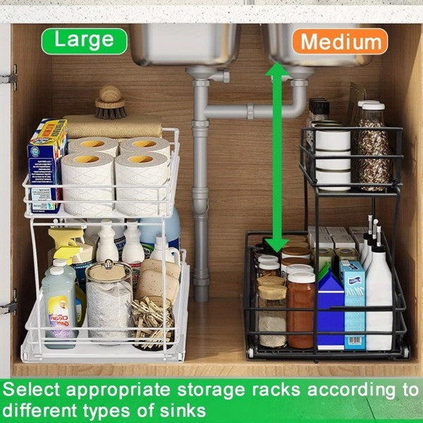 Pull Out Cabinet Organizer With Two Layers