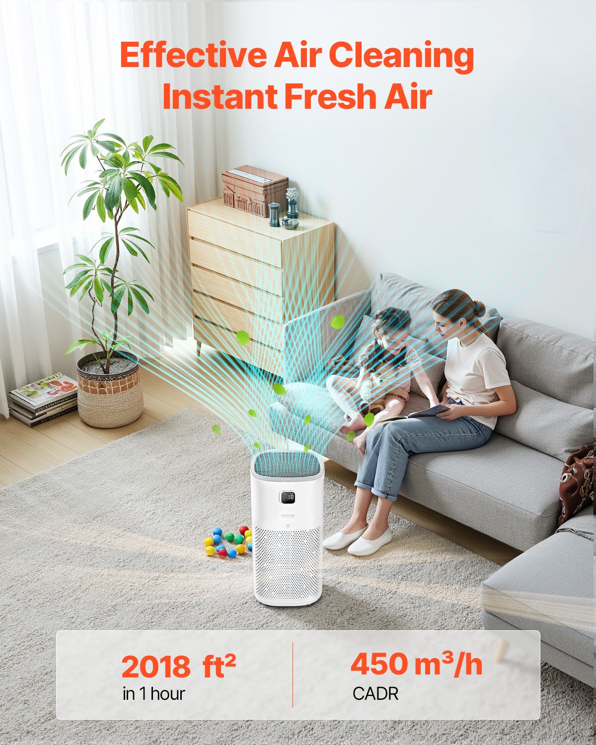 Air Purifier, H13 HEPA Layer, 2018 Ft²/h Smart Air Purifier With Speed Control & Child Lock Guard, Efficient Air Cleaner With Convenient Touch Panel & 23 DB Sleep Mode, Fit For Home & Office