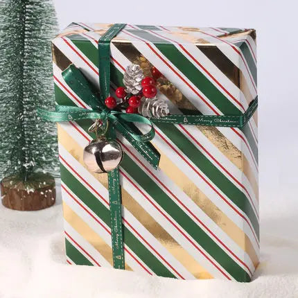 New 6pcs 50x76cm Christmas Gift Wrapping Paper Ribbon Decor