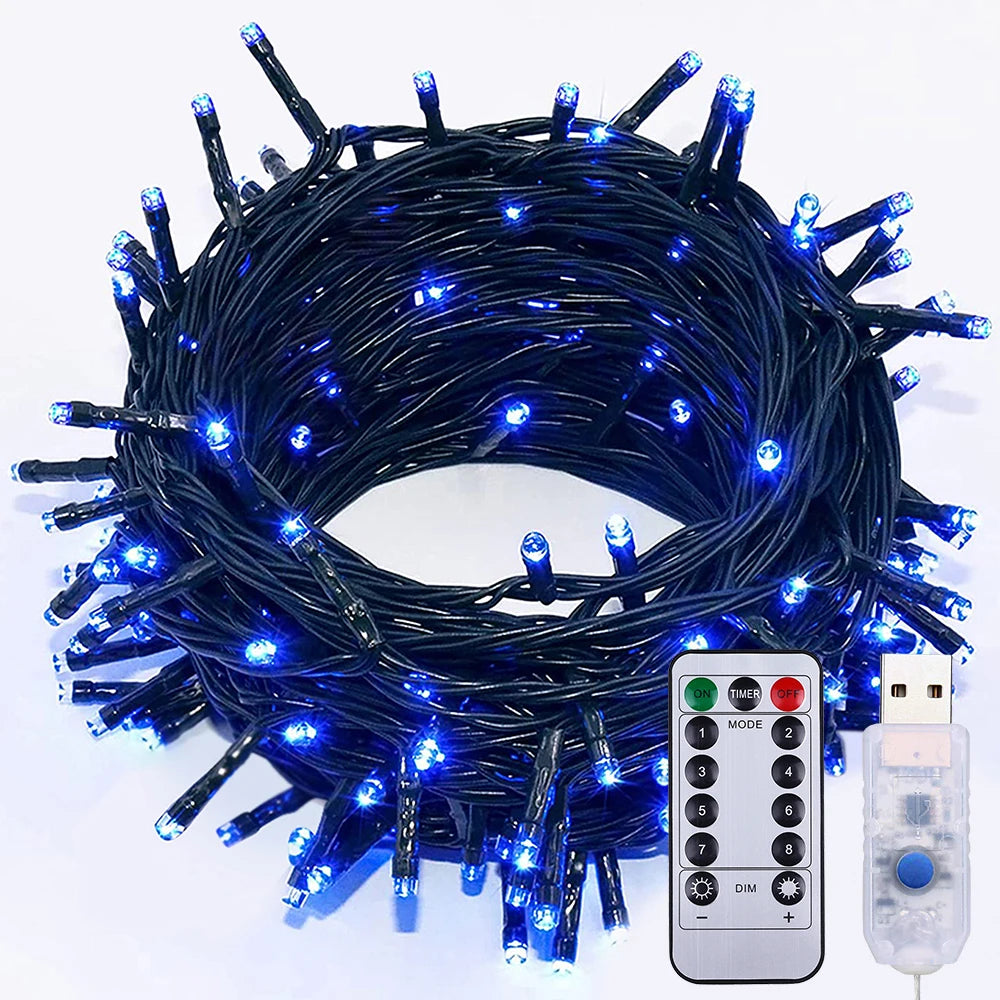 USB Remote Green Wire Christmas Tree Lights