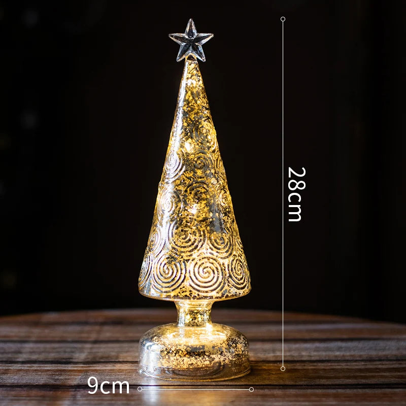 Christmas Tree Glass Night Light LED Luminous Decoration