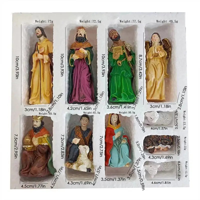 10 pcs Christ Birth Of Jesus Ornament Nativity Scene