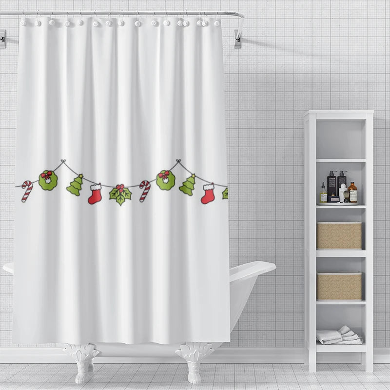 Holiday bathroom waterproof  fabric curtain