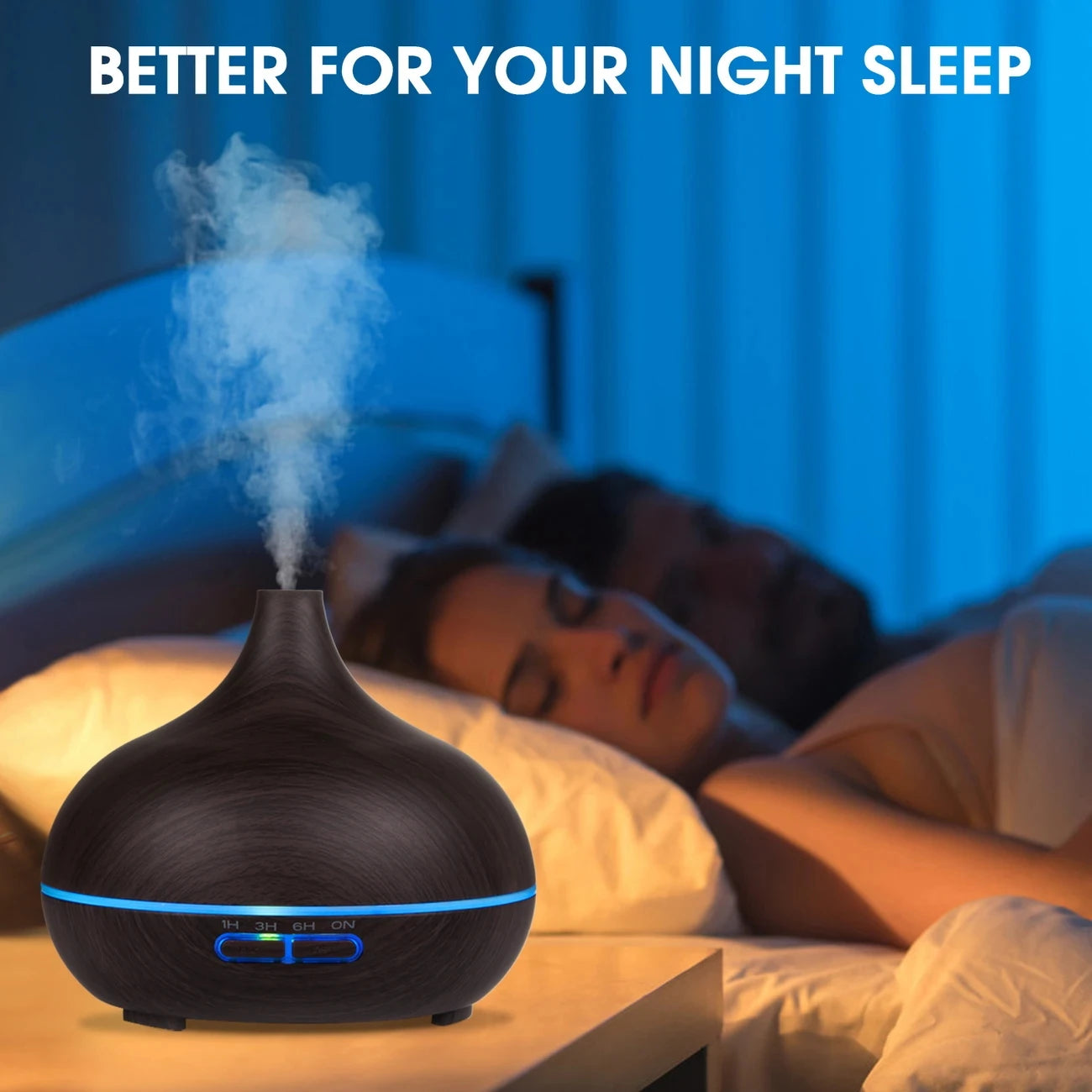 Essential Oil Diffuser with Remote Control with 7-Color LED Light 550ml