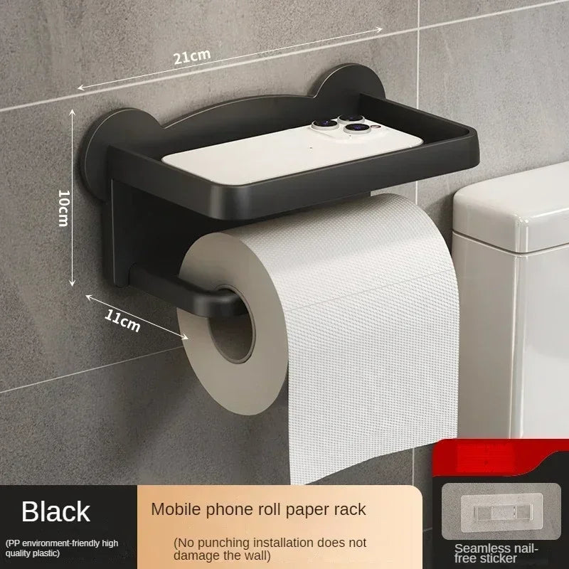 Toilet Paper Holder with Wall-Mounted Toilet Paper