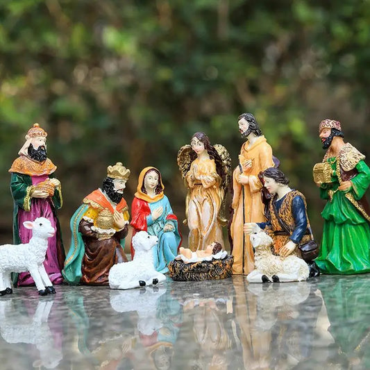 10 pcs Christ Birth Of Jesus Ornament Nativity Scene