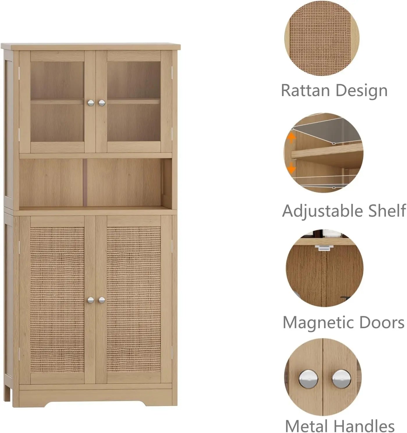 Rattan Bathroom Storage Cabinet, Bathroom Cabinet