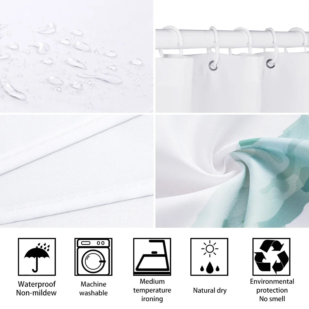 Holiday bathroom waterproof  fabric curtain