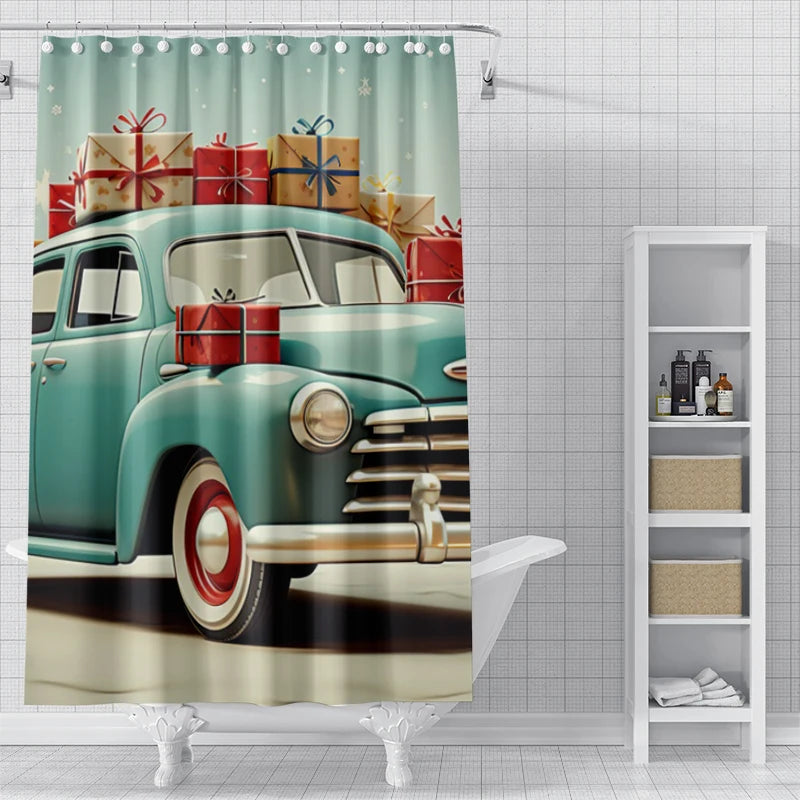 Holiday bathroom waterproof  fabric curtain