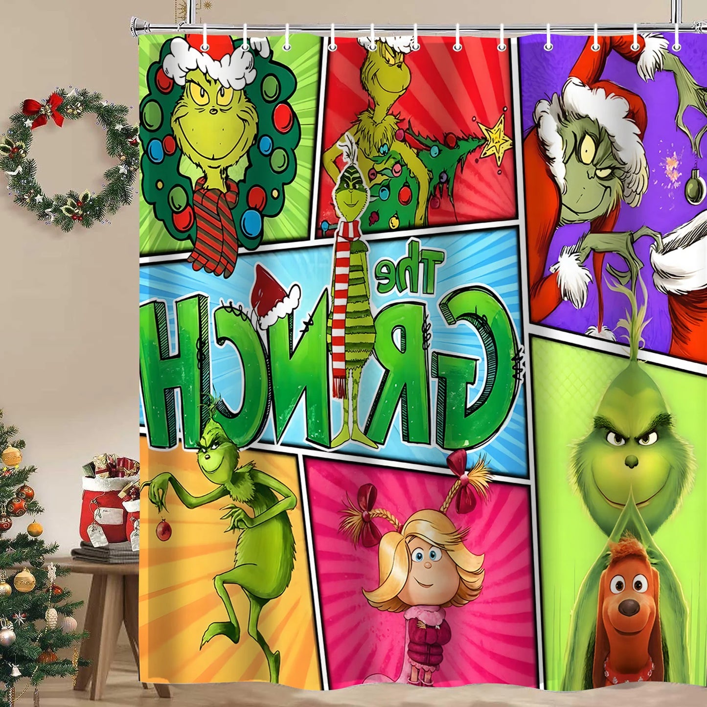 Merry Christmas Cartoon Shower Curtain