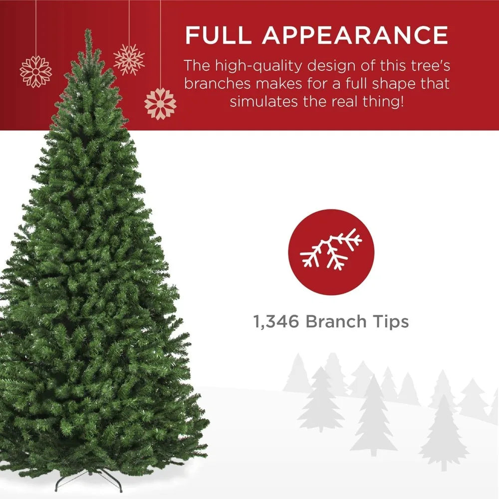 7.5 feet premium spruce festive Christmas tree with 1346 branch tips for easy assembly