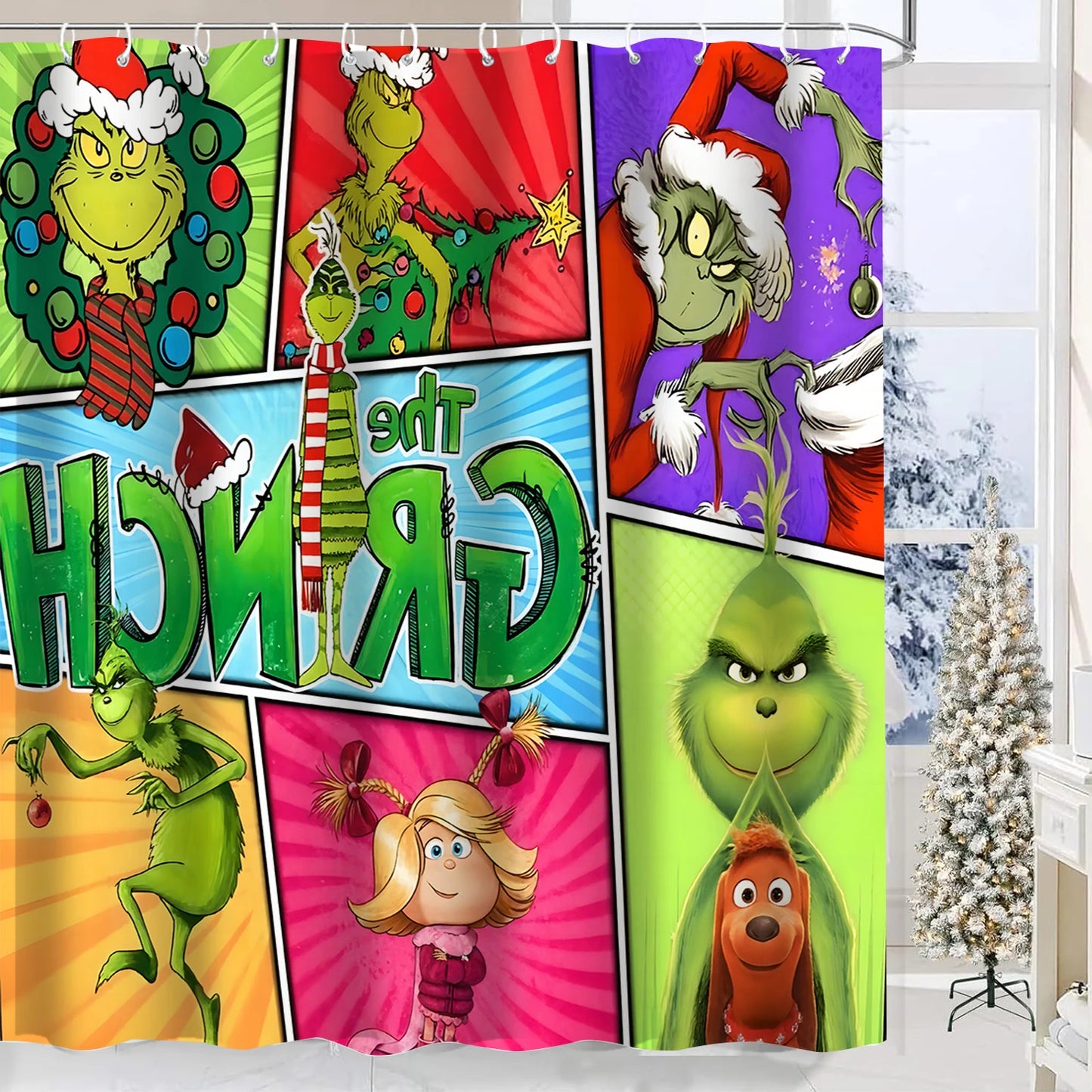 Merry Christmas Cartoon Shower Curtain