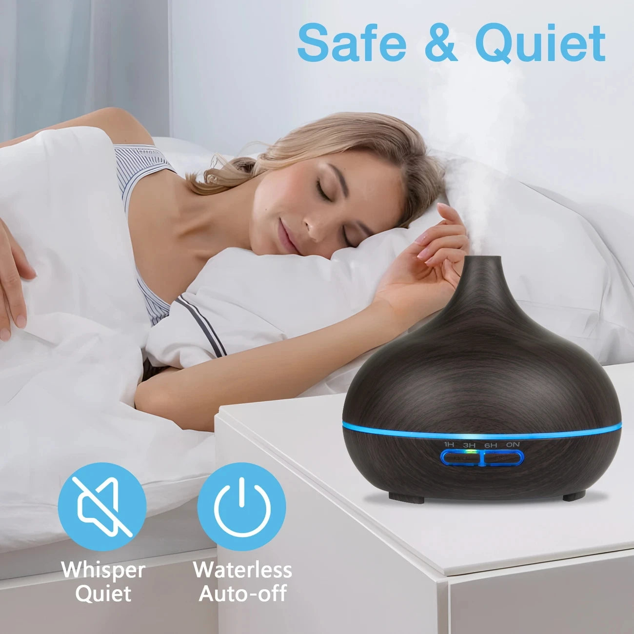 Essential Oil Diffuser with Remote Control with 7-Color LED Light 550ml
