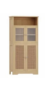 Rattan Bathroom Storage Cabinet, Bathroom Cabinet