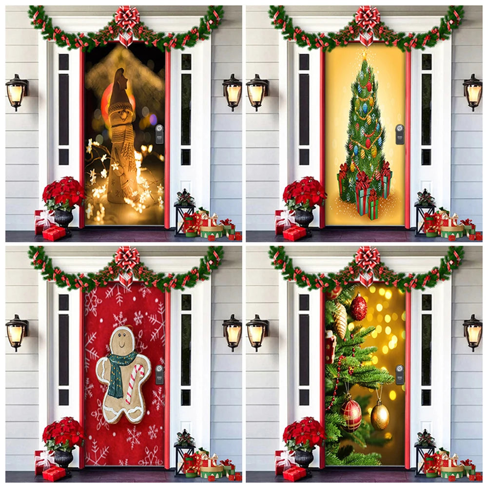 Christmas Door Cover 91cm X 203cm  Front Door Decorations