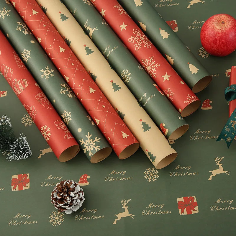 7pcs, Christmas Wrapping Paper Christmas Gift Gift Decoration