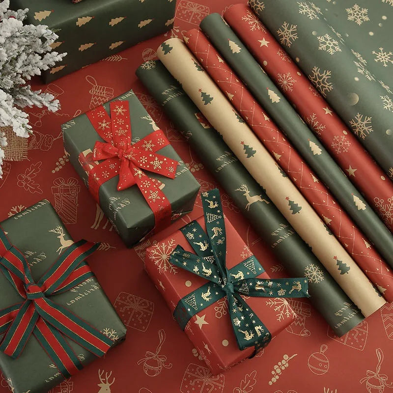 7pcs, Christmas Wrapping Paper Christmas Gift Gift Decoration