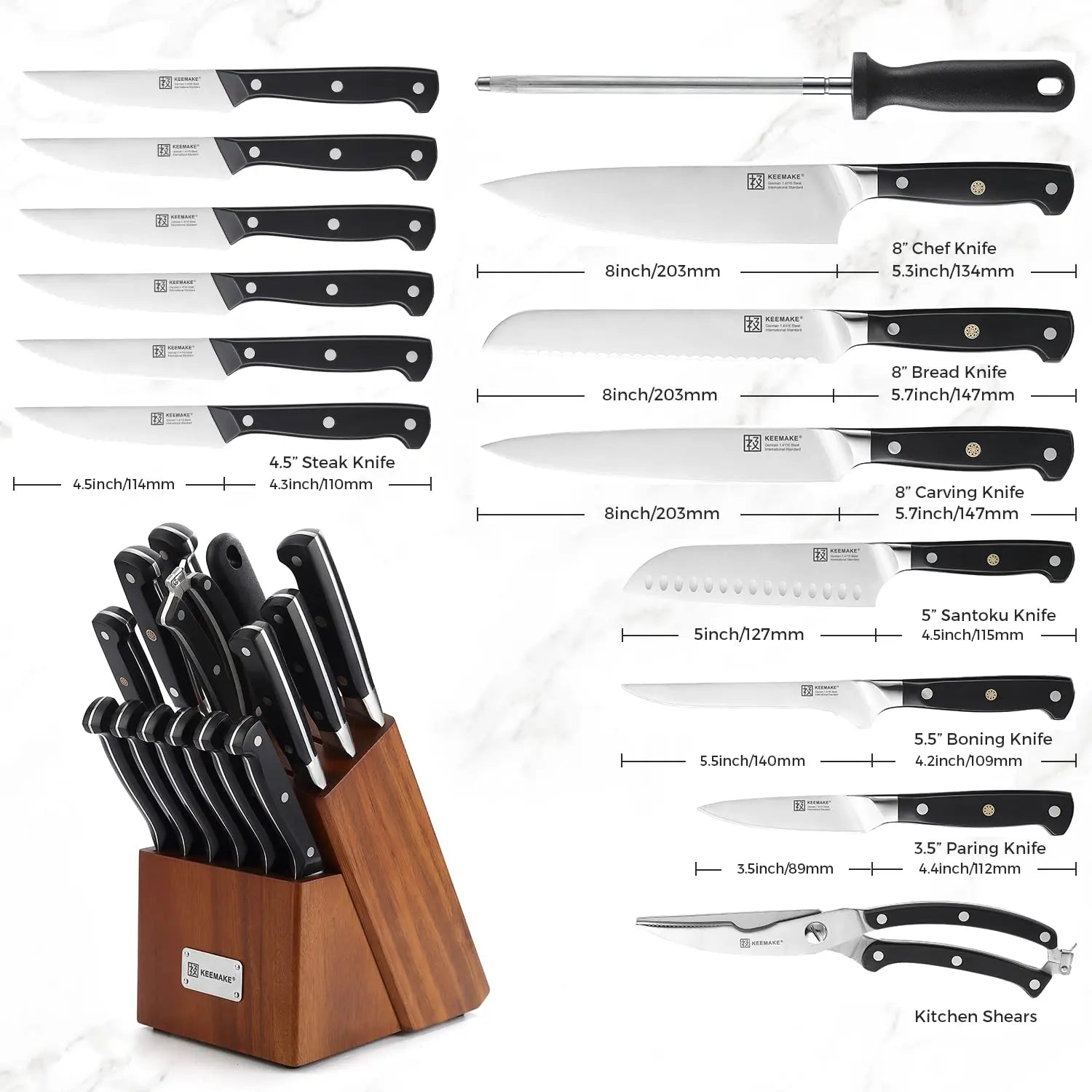 KEEMAKE Chef's Knives High Quality Stainless Steel