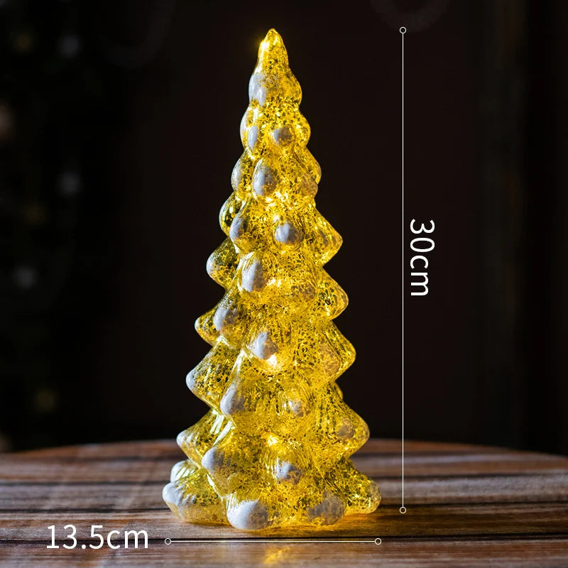 Christmas Tree Glass Night Light LED Luminous Decoration