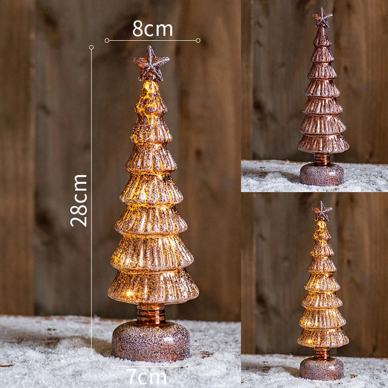 Christmas Tree Glass Night Light LED Luminous Decoration