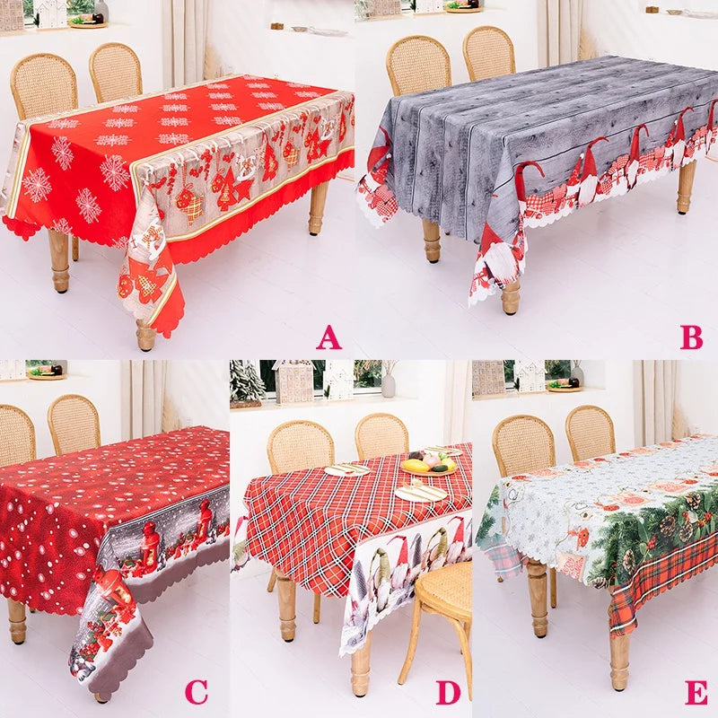 Buffalo Plaid Snowflake Christmas Tablecloths Decor Rectangle Table Cover