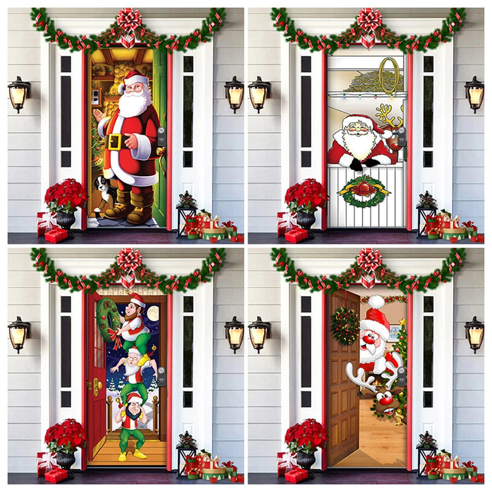 Christmas Door Cover 91cm X 203cm  Front Door Decorations