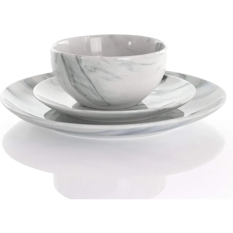 Fine Round Gloss Dinnerware Dish Set, 16 Piece, 