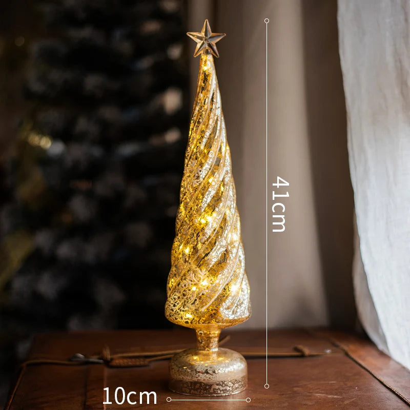 Christmas Tree Glass Night Light LED Luminous Decoration