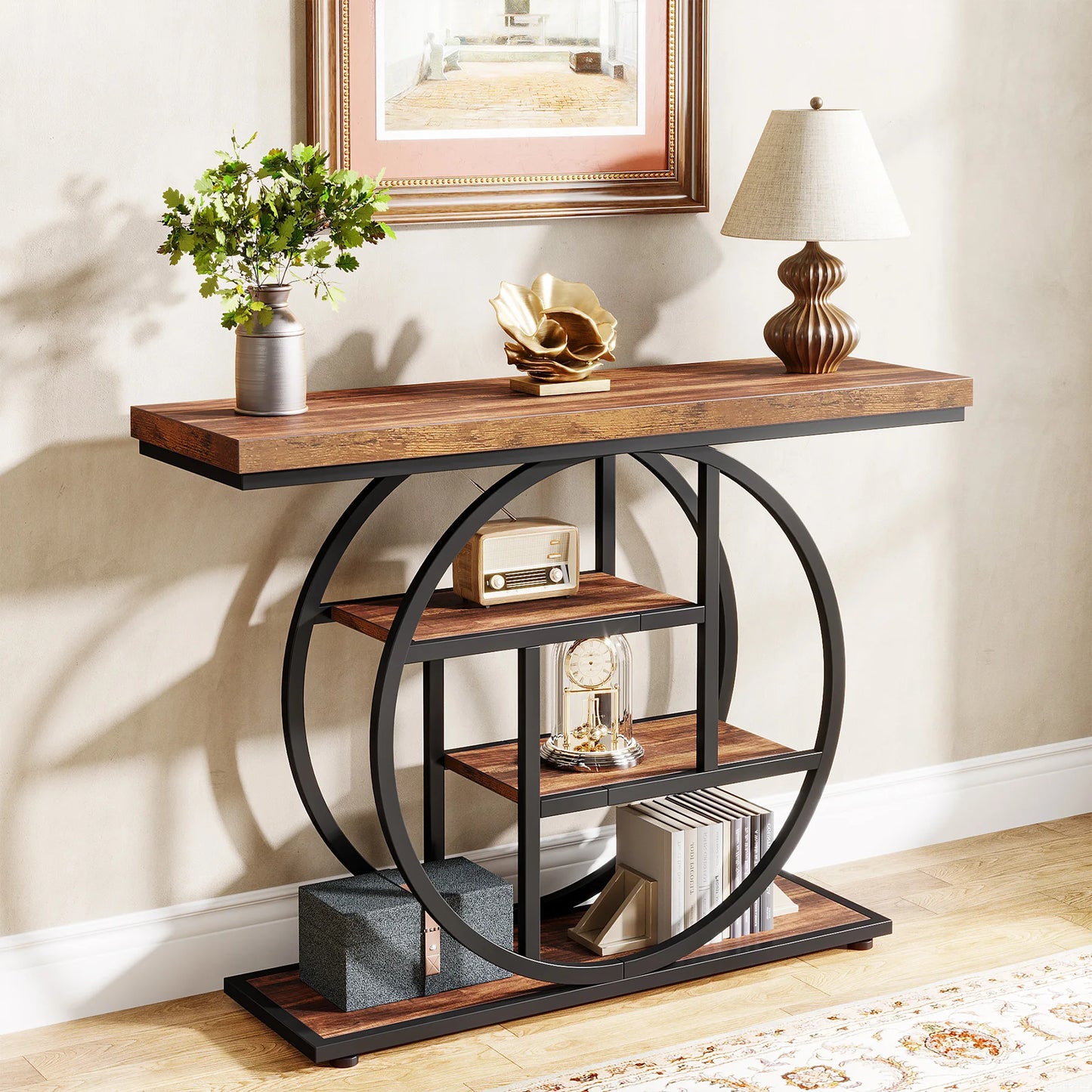 Console Table, 4-Tier Entryway Table, 41.3-Inch Foyer  for Entrance