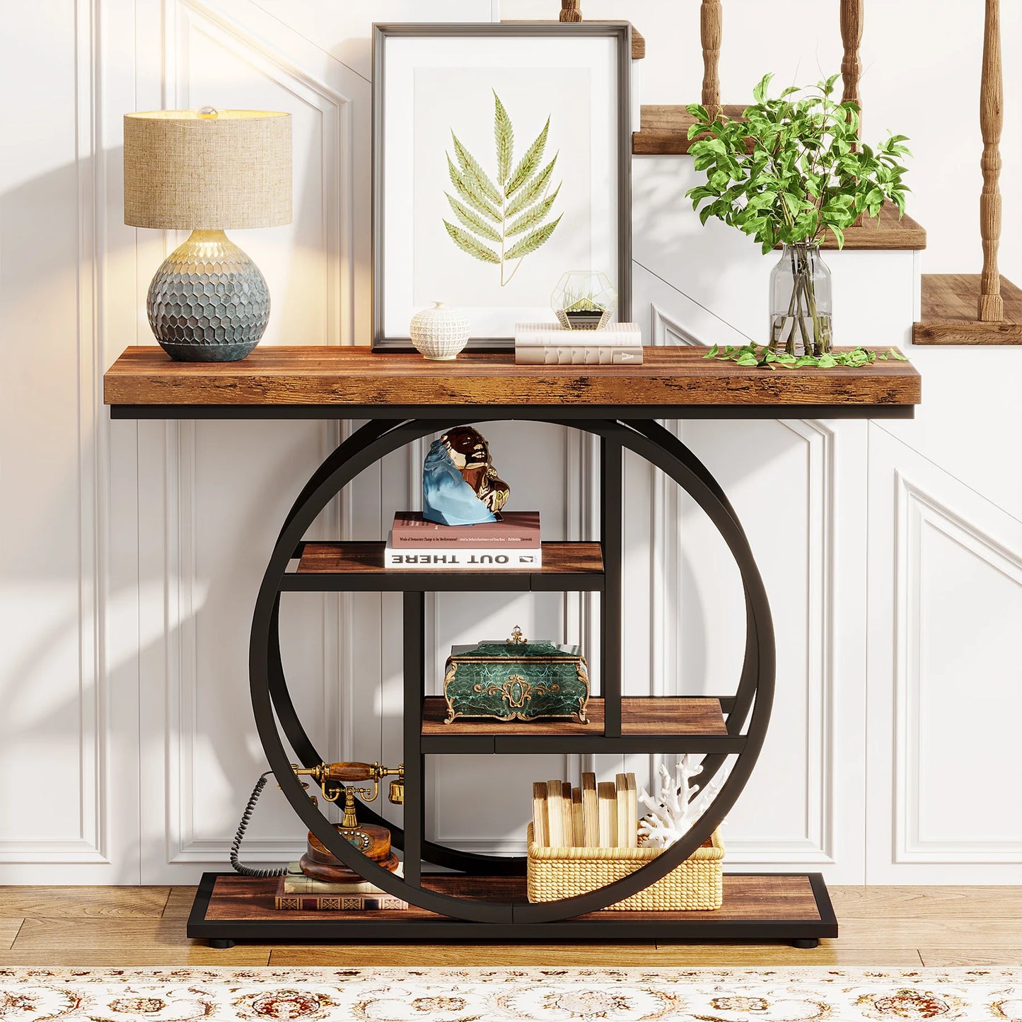 Console Table, 4-Tier Entryway Table, 41.3-Inch Foyer  for Entrance