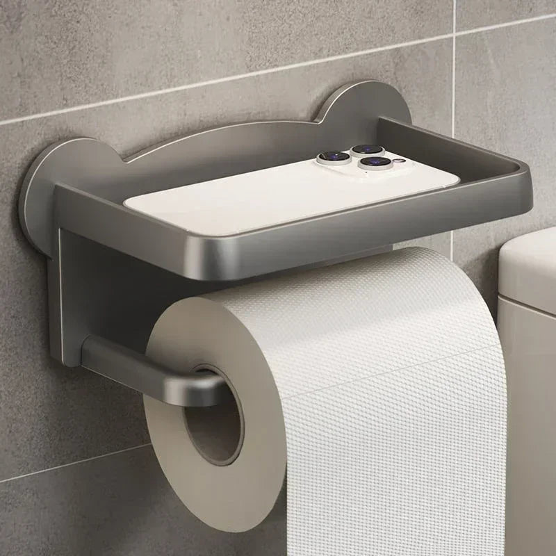 Toilet Paper Holder with Wall-Mounted Toilet Paper