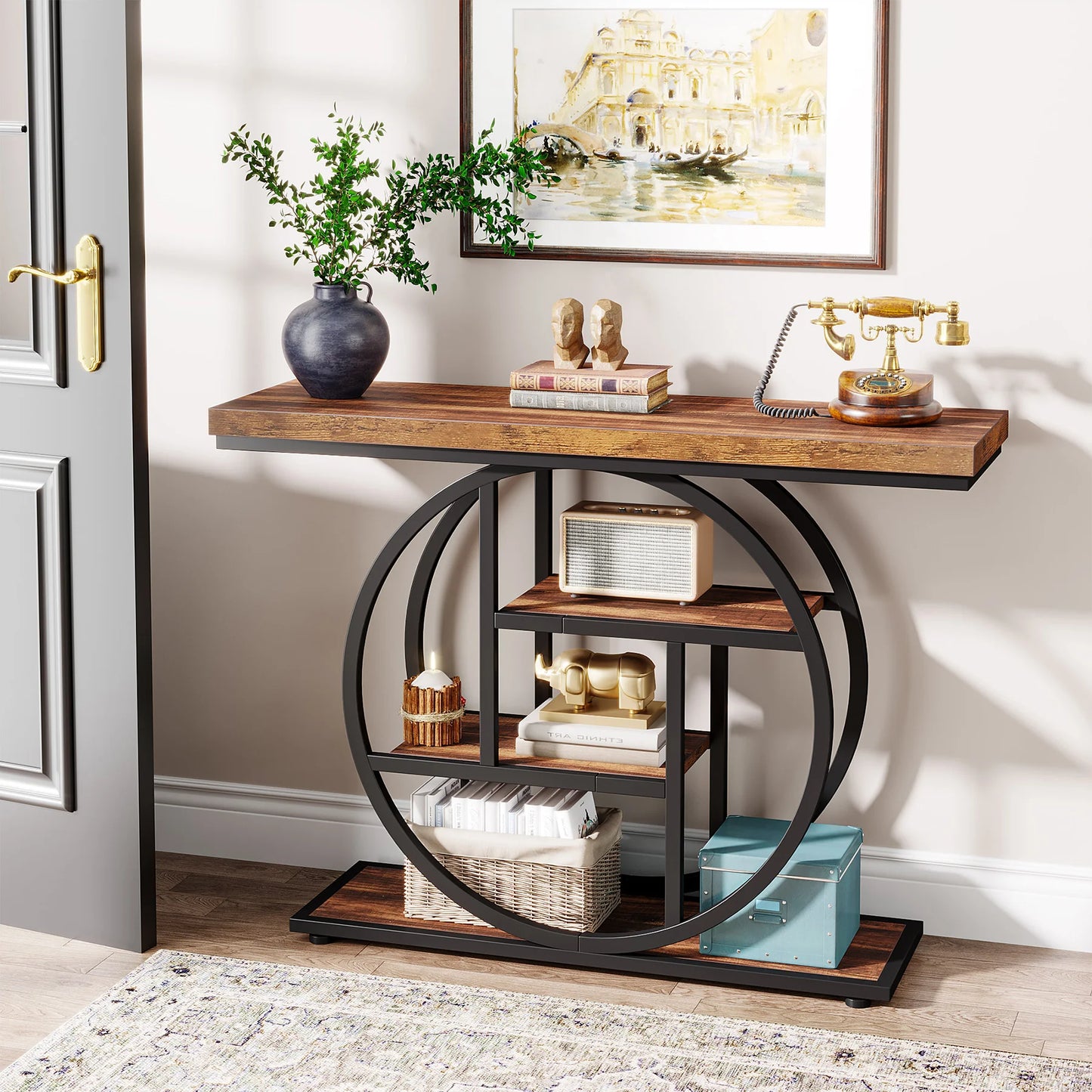 Console Table, 4-Tier Entryway Table, 41.3-Inch Foyer  for Entrance