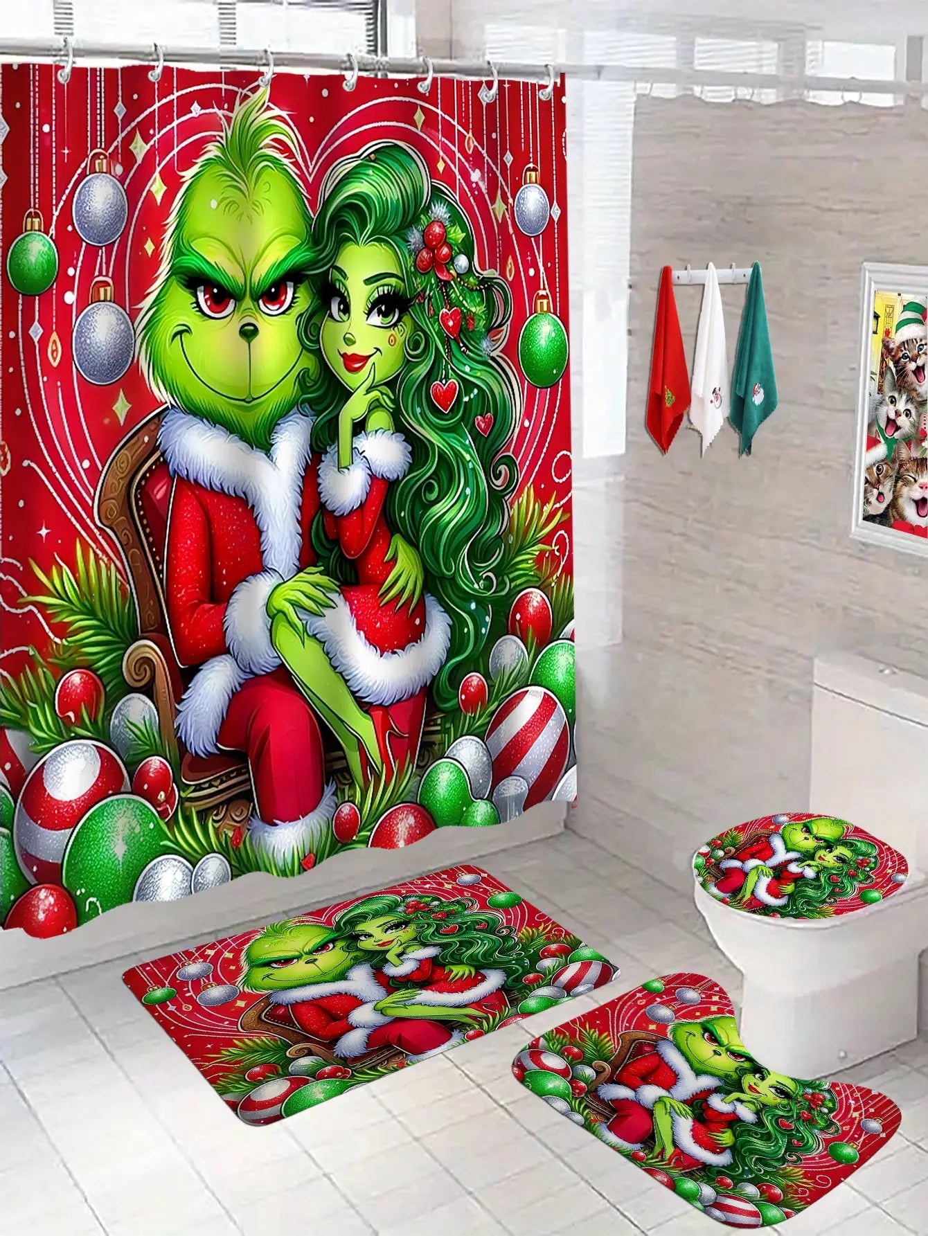 Merry Christmas Cartoon Shower Curtain