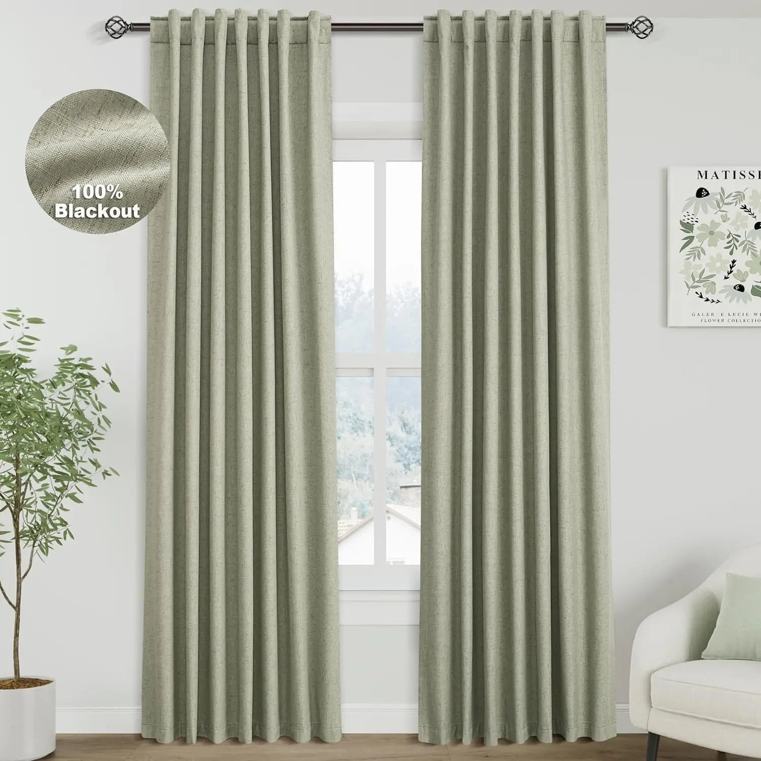 Blackout Curtains Length 2 Panels Set