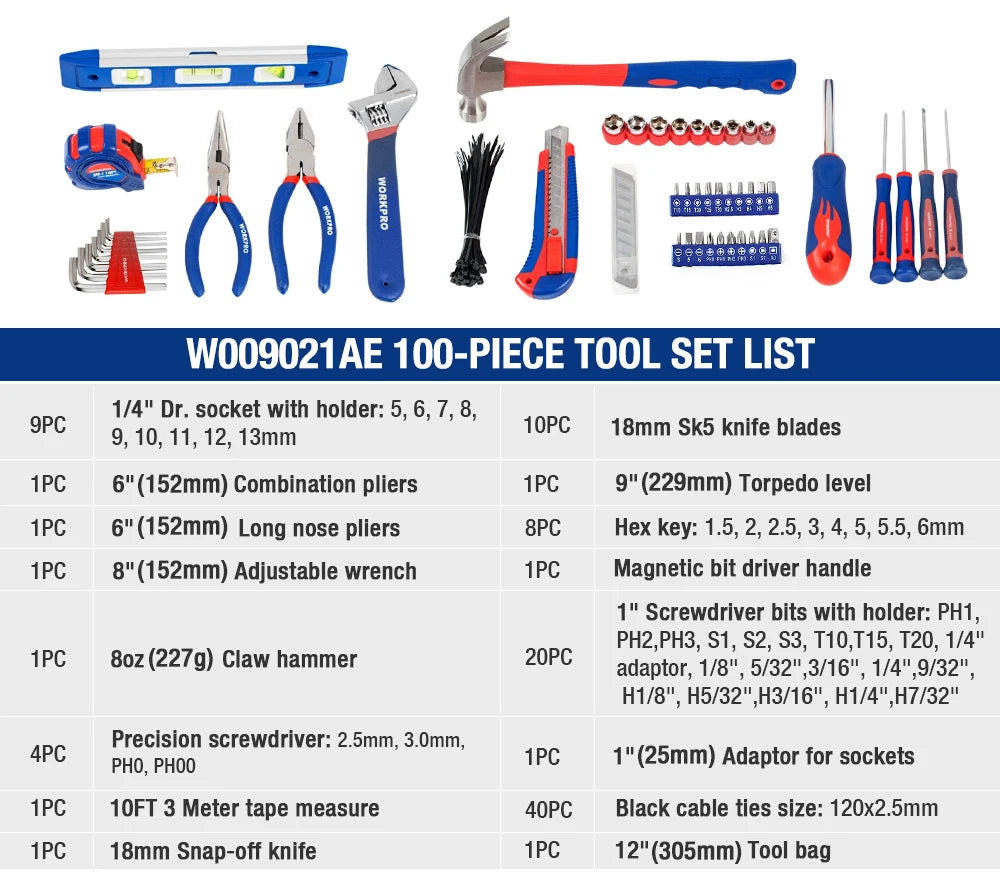 100-Piece WorkPro Kit for Every Home