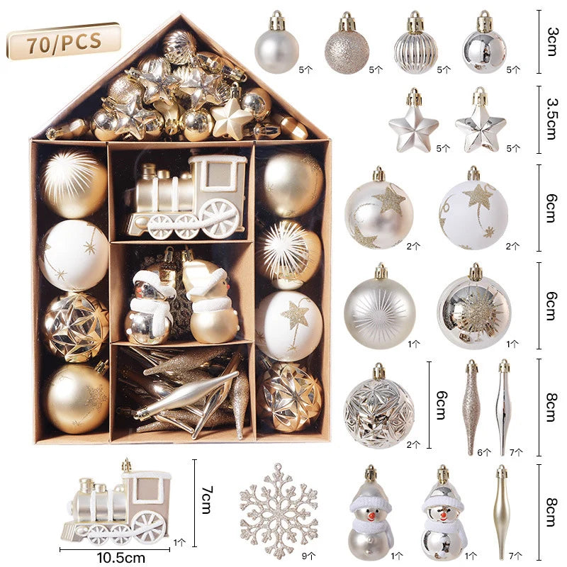 Christmas Tree Balls Ornaments Set 70pcs