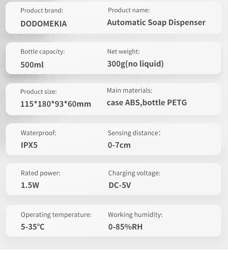 Soap Dispenser  Wall Mounted Automatic