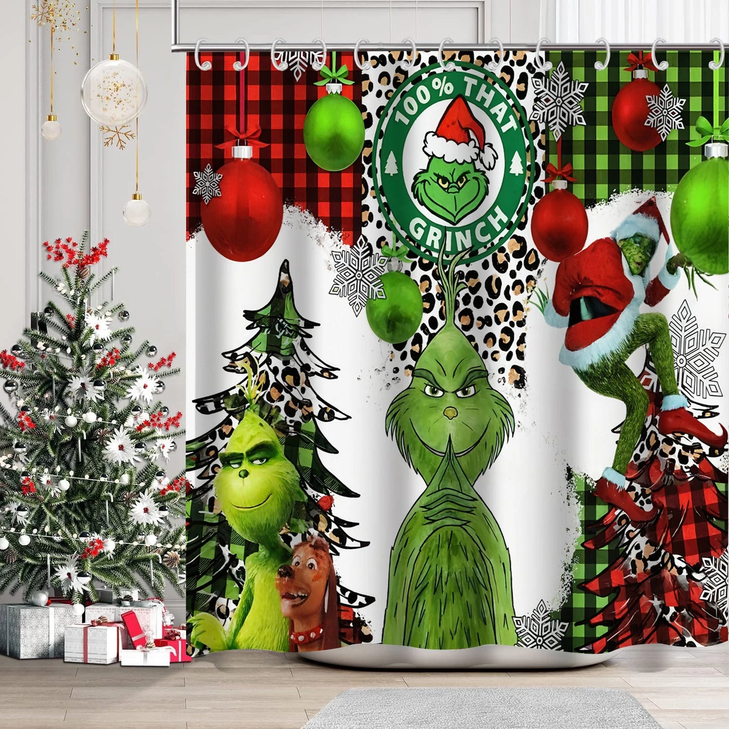 Merry Christmas Cartoon Shower Curtain