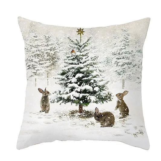 New Christmas Elk Tree Cushion Cover Merry Christmas Decorations