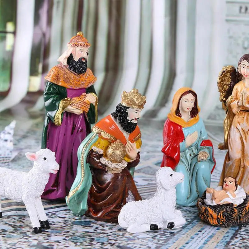 10 pcs Christ Birth Of Jesus Ornament Nativity Scene