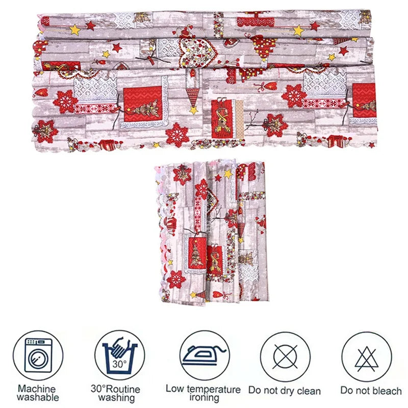 Buffalo Plaid Snowflake Christmas Tablecloths Decor Rectangle Table Cover