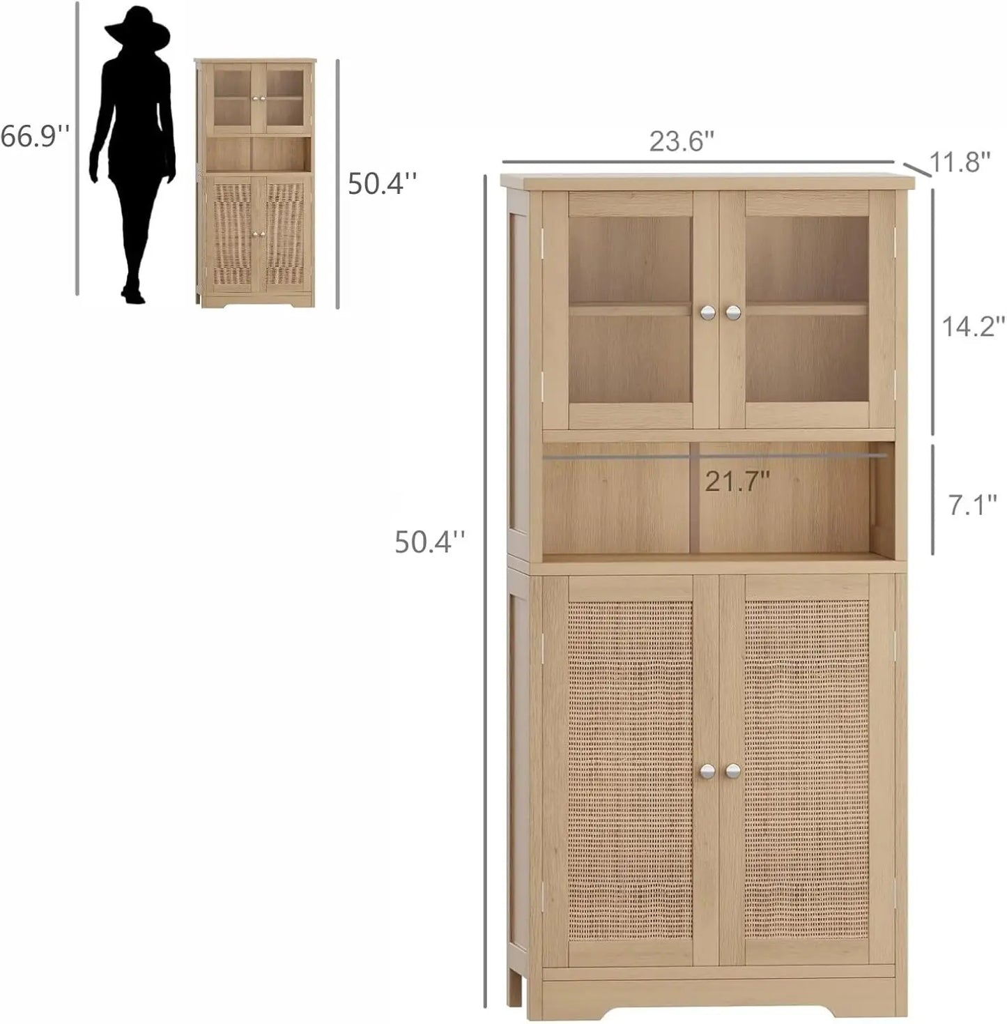 Rattan Bathroom Storage Cabinet, Bathroom Cabinet