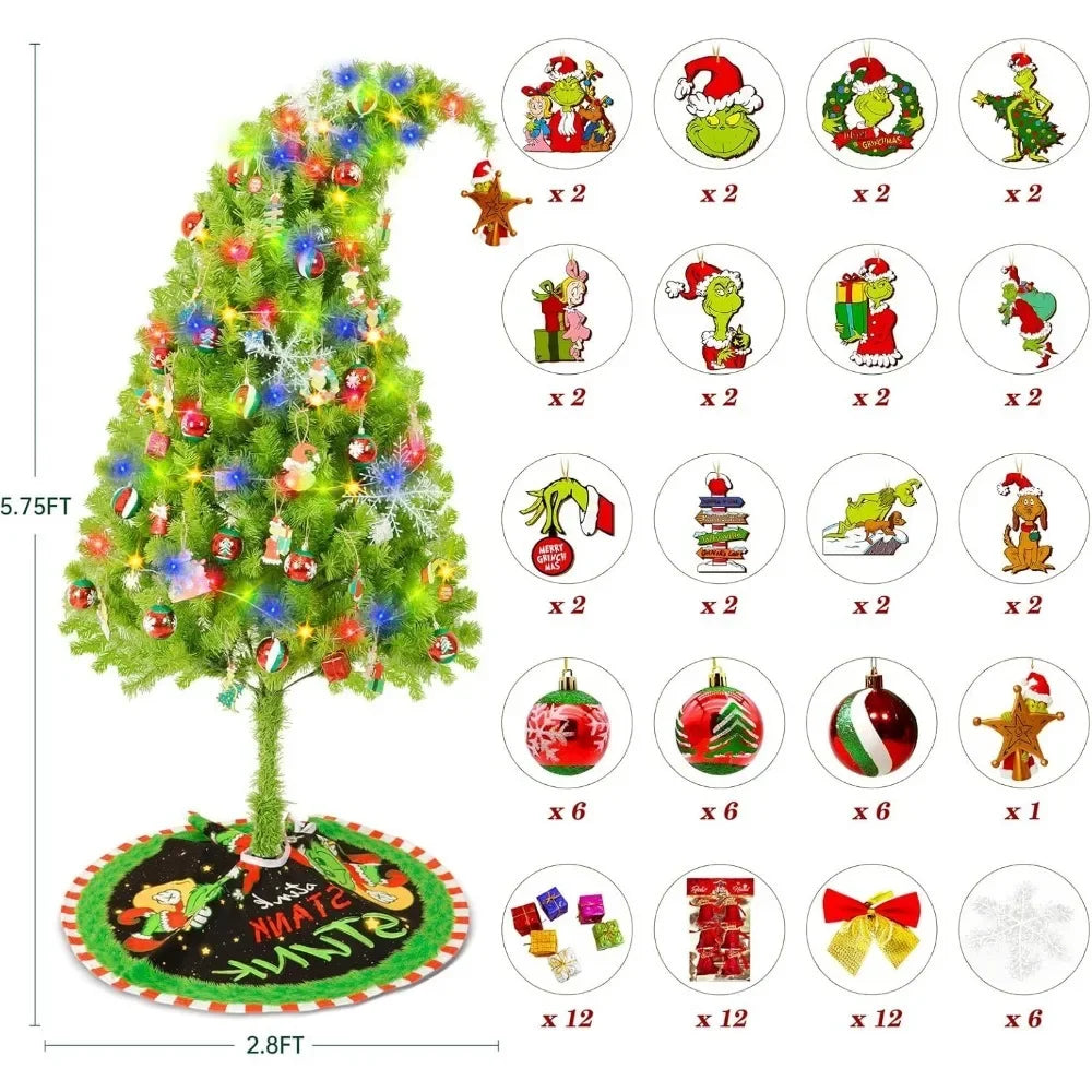 5.7-foot Bendable Grinch Christmas Tree