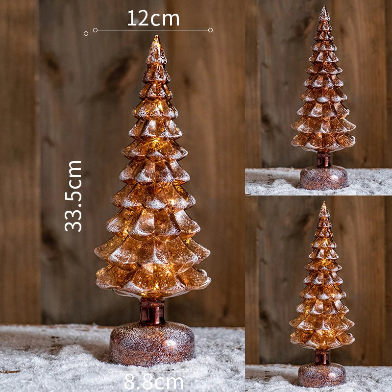 Christmas Tree Glass Night Light LED Luminous Decoration