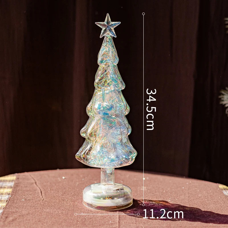 Christmas Tree Glass Night Light LED Luminous Decoration