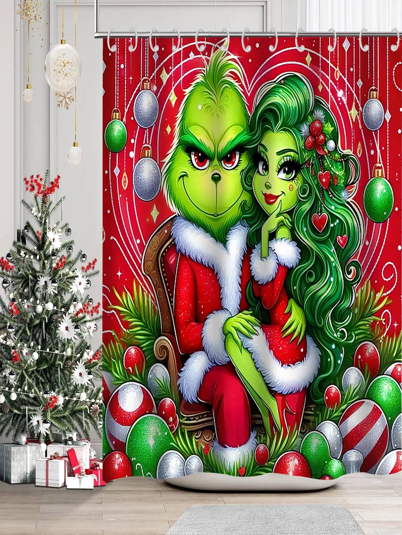 Merry Christmas Cartoon Shower Curtain