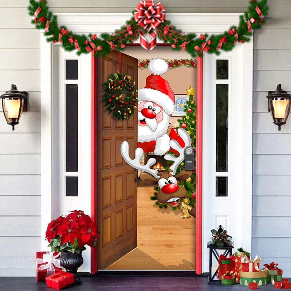 Christmas Door Cover 91cm X 203cm  Front Door Decorations