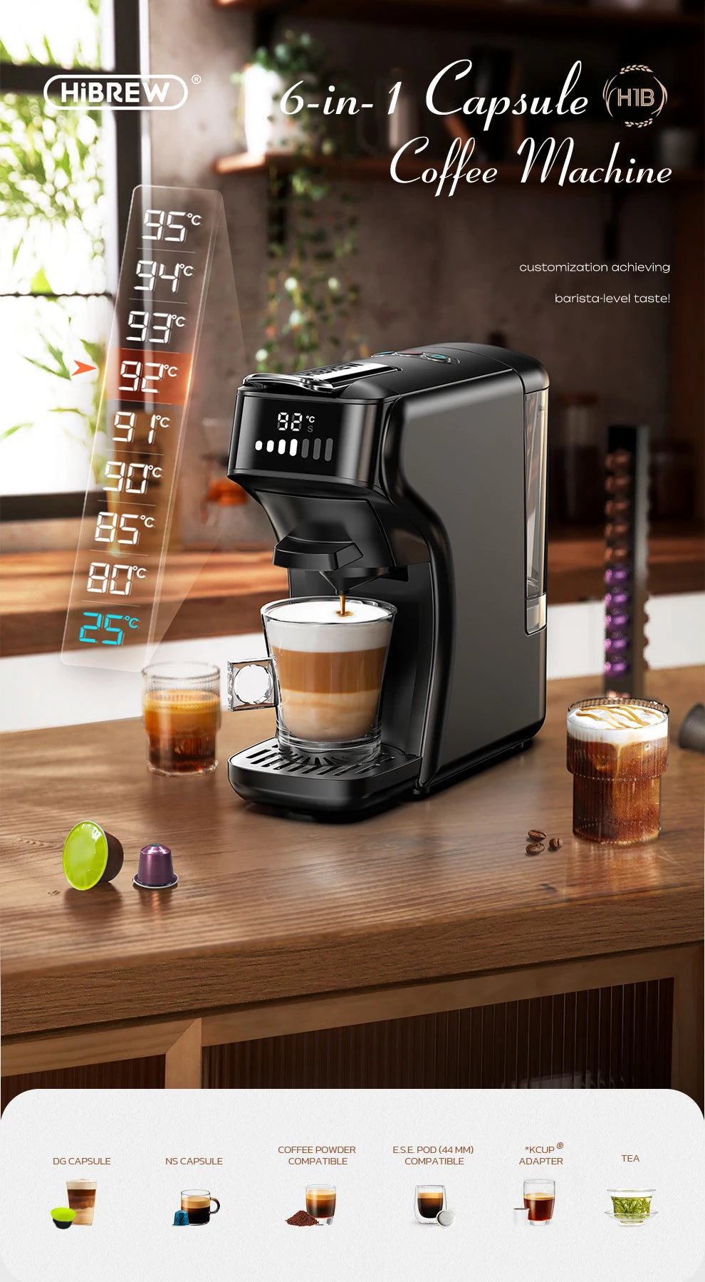 6in1  Coffee Machine HiBREW