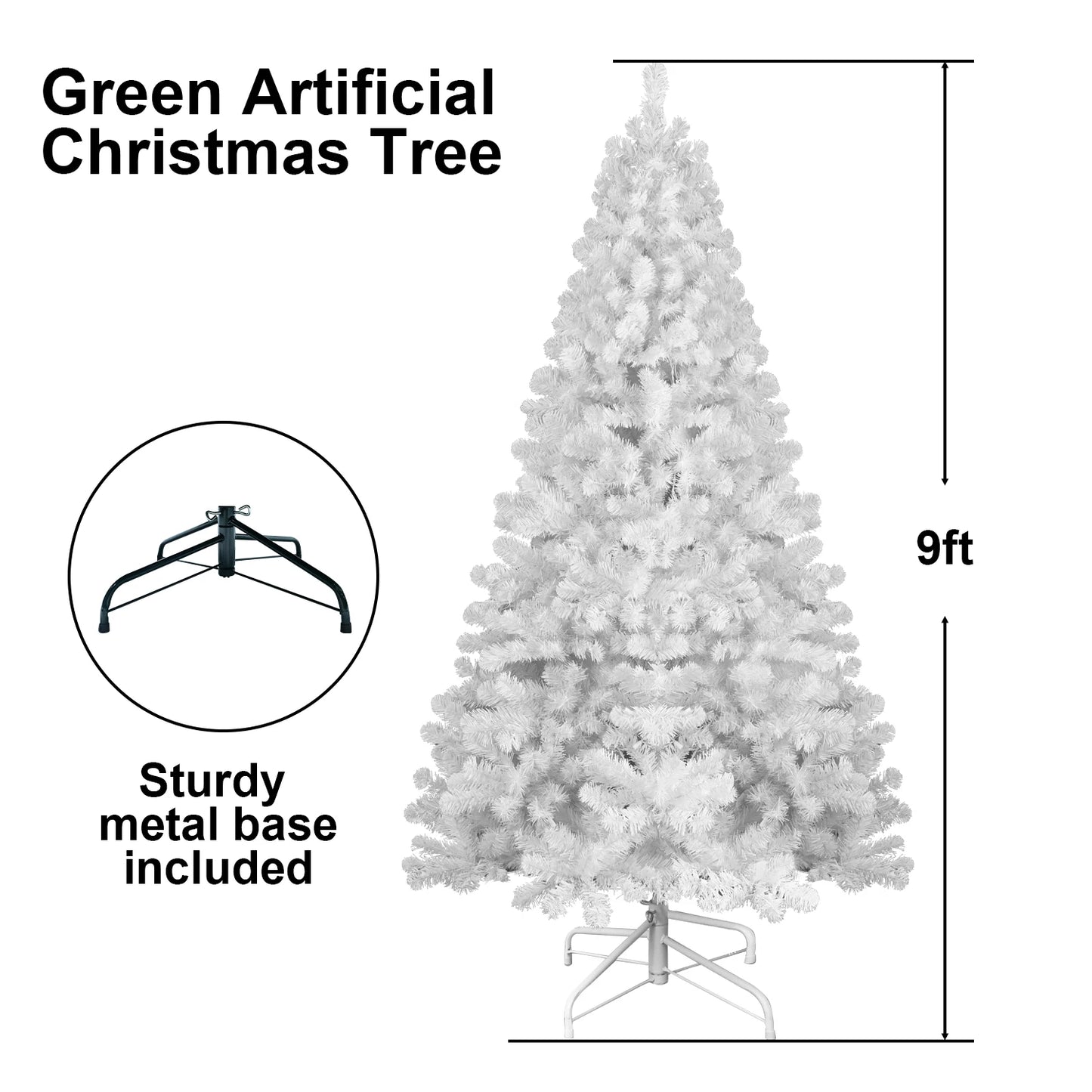 Artificial Christmas Tree PVC 4FT/5FT/6FT/7FT/7.5FT/8FT/9FT Holiday Decoration