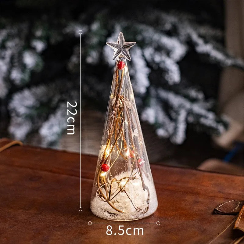 Christmas Tree Glass Night Light LED Luminous Decoration